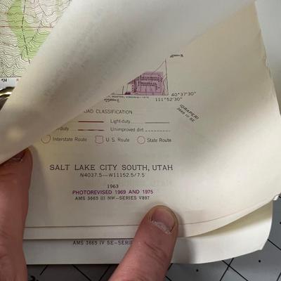 ROLL of Several USGS Maps; a lot are SLC or surrounding. 