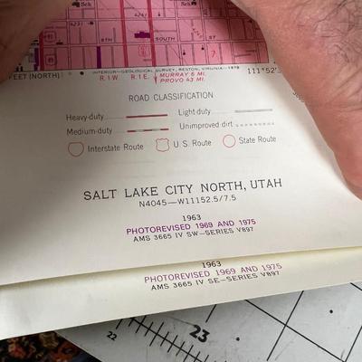 ROLL of Several USGS Maps; a lot are SLC or surrounding. 