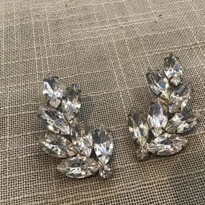 Large Vintage Crystal Type Earrings