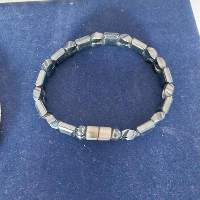 NECKLACE WITH STONE PENDENT-MAGNETIC BEAS BRACELET AND FERTILTY PINS