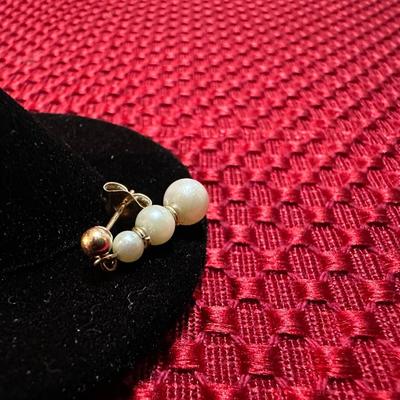 14k GOLD AND PEARL EARRINGS