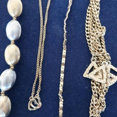 GOLD TONE NECKLACES-BRACELETS AND FASHION EARRINGS