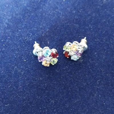 TRIFARI BROACH-COLORED STONE EARRINGS-NECKLACES & MATCHING BRACELET