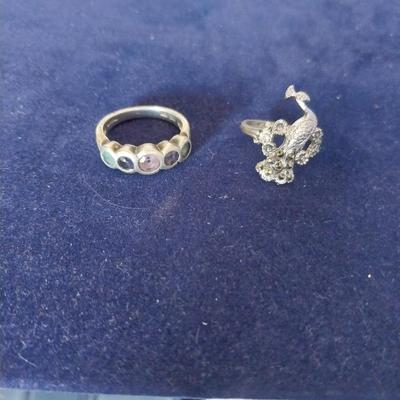 TWO SILVER .925 LADIES RINGS