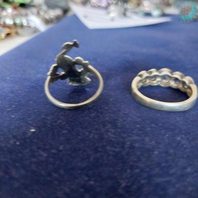 TWO SILVER .925 LADIES RINGS