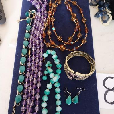 LADIES COLORED BEADS BRACELETS-NECKLACES AND EARRINGS