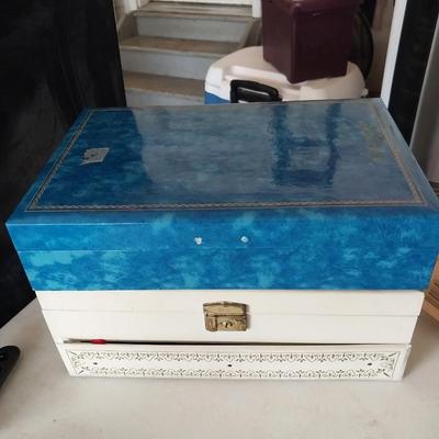 TWO JEWELRY BOXES AND FASHION JEWELRY