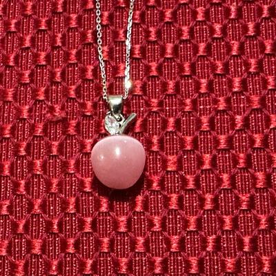 CUTE STERLING SILVER NECKLACE WITH APPLE PENDANT