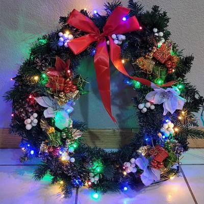 Large Multi Light Up Wreath