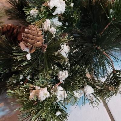 Flocked Pinecone Swag