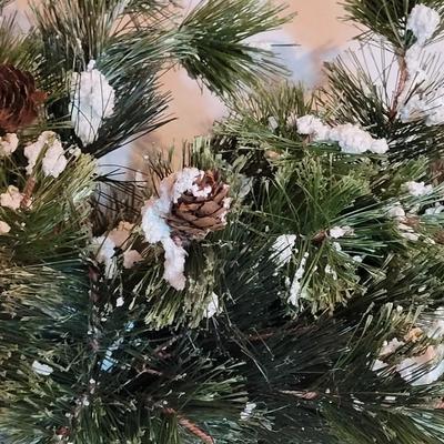 Flocked Pinecone Swag