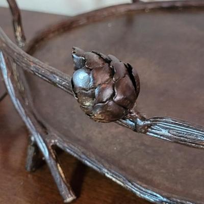 Metal Pinecone and Stick Tray