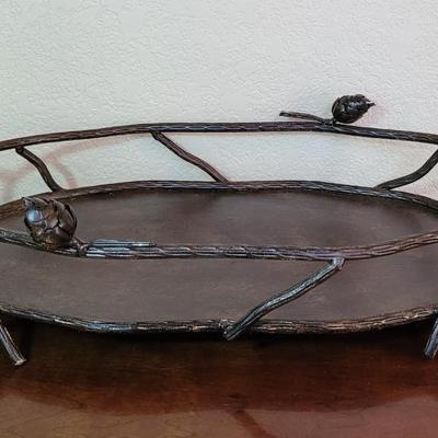 Metal Pinecone and Stick Tray