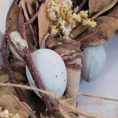 Spring Faux Light Blue Egg Wreath