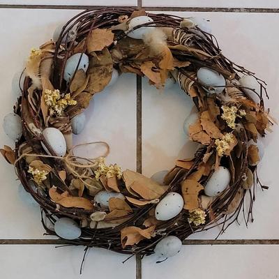 Spring Faux Light Blue Egg Wreath