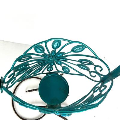 715 Metal Peacock Candle Holder with Metal Flower Wall Decor