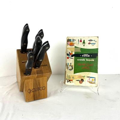 716 Cutco Knife Set with Block and Vintage Cookbook