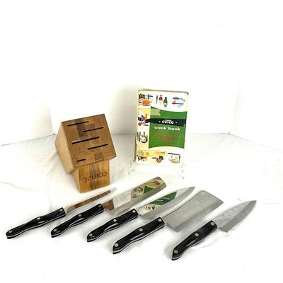 716 Cutco Knife Set with Block and Vintage Cookbook