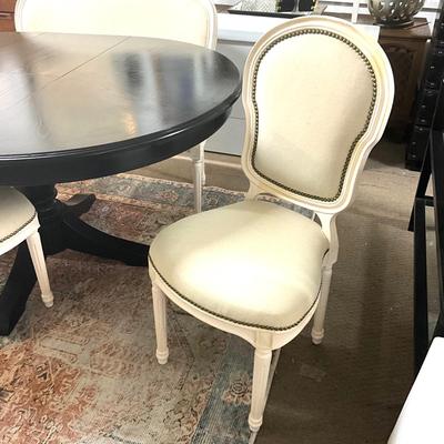 835 Set of Three Linen Upholstered Chair