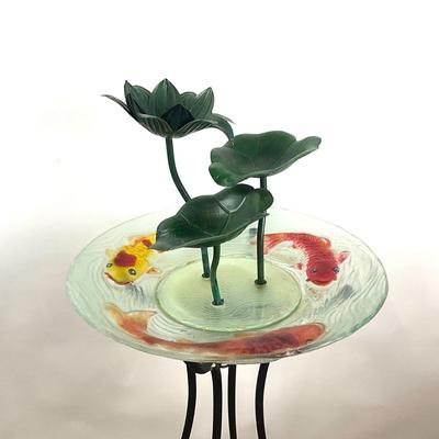 725 Koi Glass Water fountain on Metal Stand