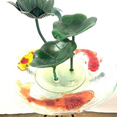 725 Koi Glass Water fountain on Metal Stand