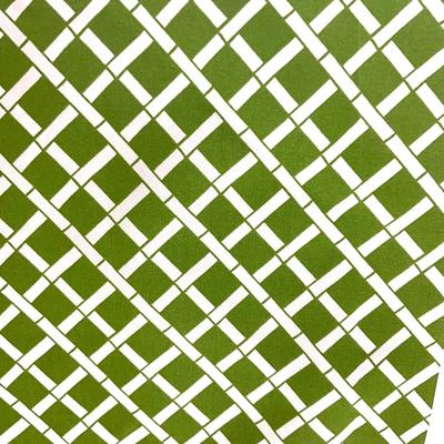 727 Premium Outdoor Green with White Bamboo Style Lattice Pattern Parital Bolt of Material
