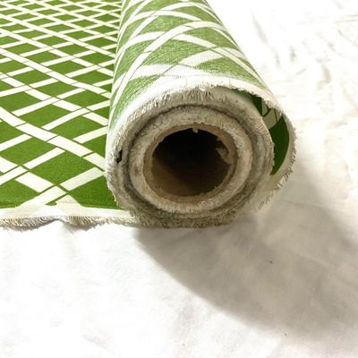 727 Premium Outdoor Green with White Bamboo Style Lattice Pattern Parital Bolt of Material