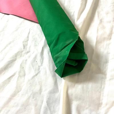 736 Hot Pink and Green Fabric Cut Yardage