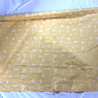 738 Yellow and Cream Embroidered Foliage Fabric