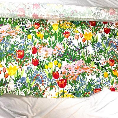 741 Large Partial Roll of Bloomcraft Floral Cotton Blend Material