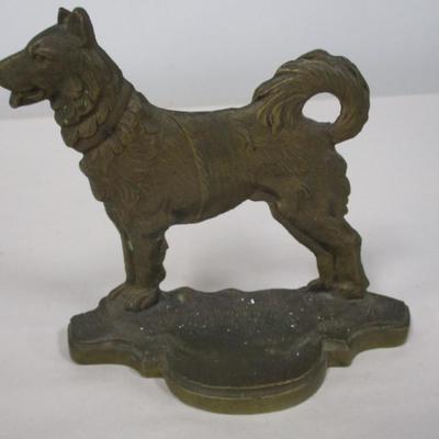 Solid Brass Dog Bookends