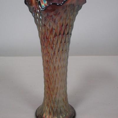 Northwood Amethyst Carnival Glass Vase