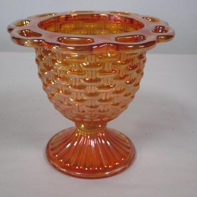 Imperial Glass Marigold Basketweave