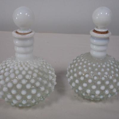Fenton Opalescent Hobnail Perfume Bottles