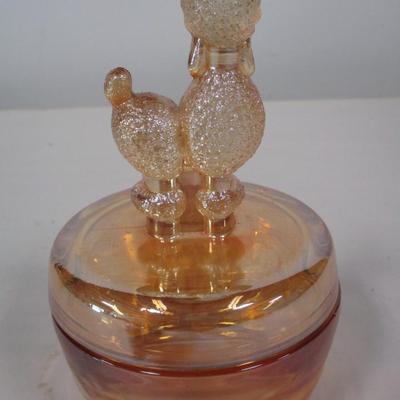 Jeanette Glass Poodle Powder Jar