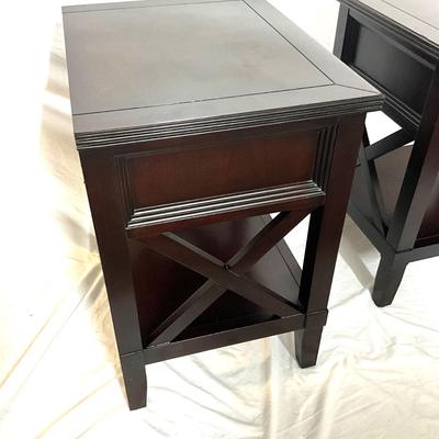836 PAIR of American Signature Single Drawer "X" Nightstands