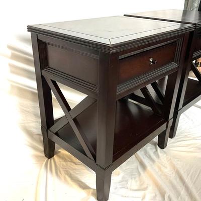 836 PAIR of American Signature Single Drawer "X" Nightstands