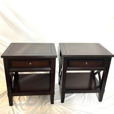 836 PAIR of American Signature Single Drawer "X" Nightstands