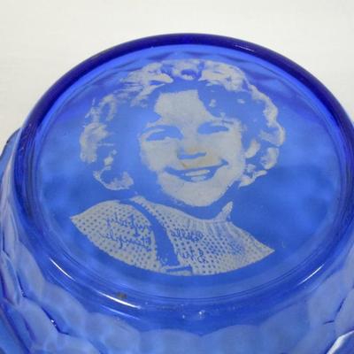 Vintage Shirley Temple Cobalt Blue Creamer Cup & Bowl Hazel Atlas