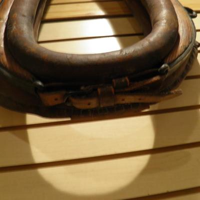 Antique Leather, Wood, and Horse Collar 28.5"