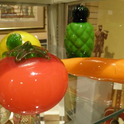 Lot of 6 Vintage Glass Fruit & Vegetables