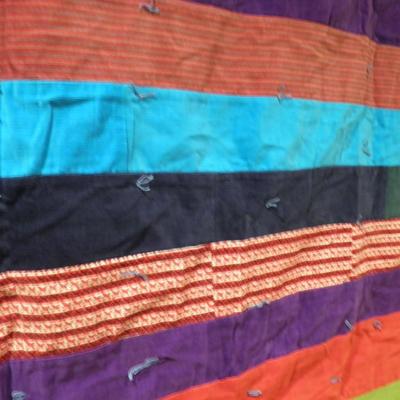 Vintage Hand Stitched Corduroy Quilt 69"x58"