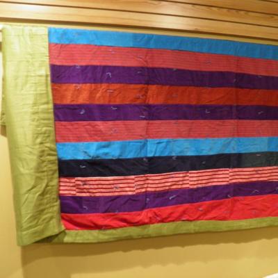 Vintage Hand Stitched Corduroy Quilt 69"x58"