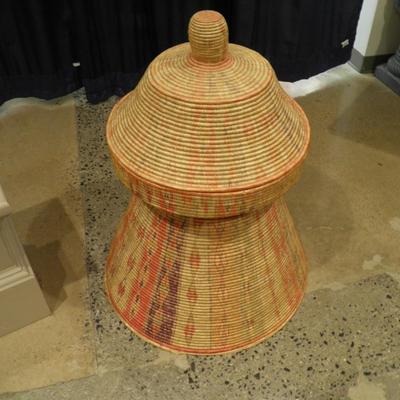 Vintage Woven Herb Drying Basket 33"x28"