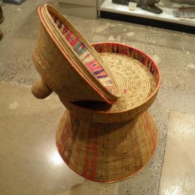 Vintage Woven Herb Drying Basket 33"x28"