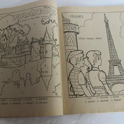 Vintage Color By Number Trip Around the World Kids Book, Unused, Nice
