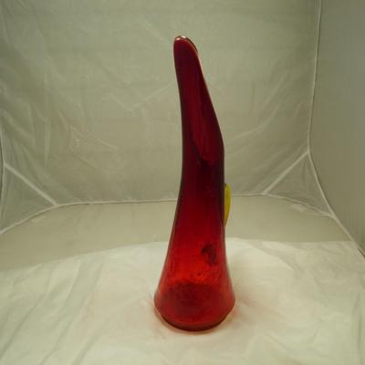 Crimson w/ Yellow Undertones Mid Century Modern Pitcher 14.75"