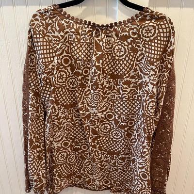 TORY BURCH: PRINTED BLOUSE (WOMEN'S) SIZE 14