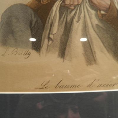 1790 Reproduction Print "Balm of Steel" Framed/Matted 15"x13.5"
