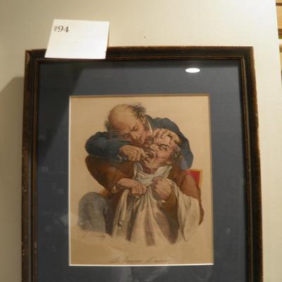 1790 Reproduction Print "Balm of Steel" Framed/Matted 15"x13.5"